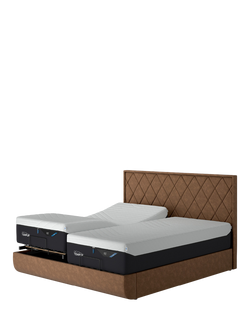 TEMPUR® Arc™ Adjustable Disc Quilted Upholstered Bed Frame, King Size - view 2, Brown