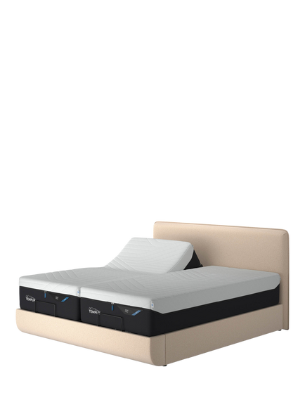 TEMPUR® Arc™ Adjustable Disc Upholstered Bed Frame, Super King Size, Sand