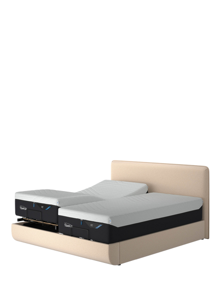 TEMPUR® Arc™ Adjustable Disc Upholstered Bed Frame, Super King Size - view 2, Sand