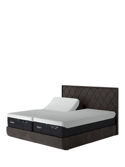 TEMPUR® Arc™ Adjustable Disc Quilted Upholstered Bed Frame, Super King Size, Dark Grey