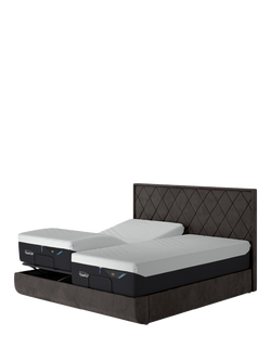 TEMPUR® Arc™ Adjustable Disc Quilted Upholstered Bed Frame, Super King Size - view 2, Dark Grey