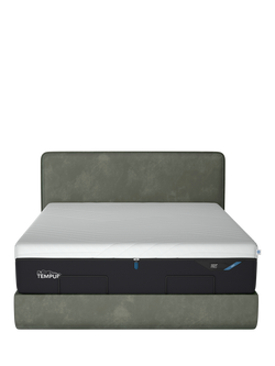 TEMPUR® Arc™ Static Disc Form Upholstered Bed Frame, Super King Size - view 2, Dark Green