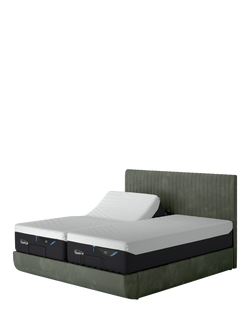 TEMPUR® Arc™ Adjustable Disc Vertica Upholstered Bed Frame, Super King Size, Dark Green