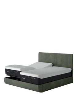 TEMPUR® Arc™ Adjustable Disc Vertica Upholstered Bed Frame, Super King Size - view 2, Dark Green