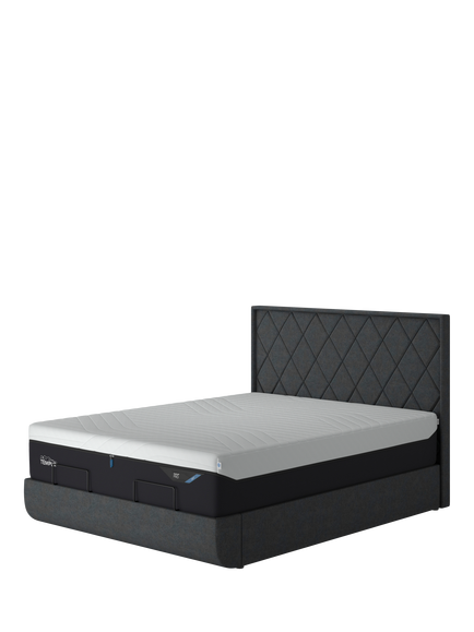 TEMPUR® Arc™ Static Disc Quilted Upholstered Bed Frame, King Size, Dark Stone