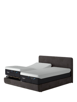 TEMPUR® Arc™ Adjustable Disc Upholstered Bed Frame, King Size - view 2, Dark Grey