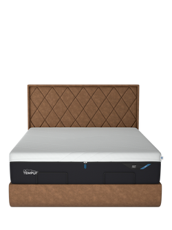 TEMPUR® Arc™ Static Disc Quilted Upholstered Bed Frame, King Size - view 2, Brown