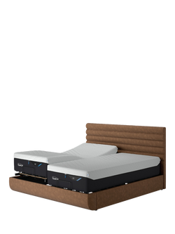 TEMPUR® Arc™ Adjustable Disc Vectra Upholstered Bed Frame, King Size, Brown