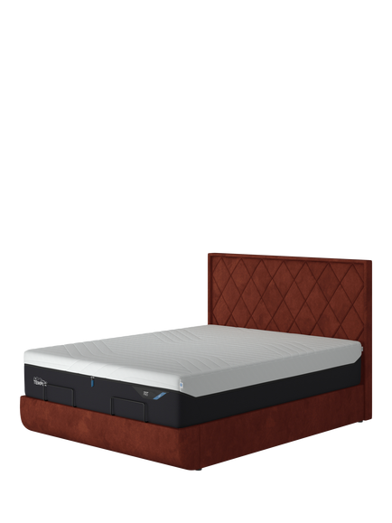TEMPUR® Arc™ Static Disc Quilted Upholstered Bed Frame, Super King Size, Copper