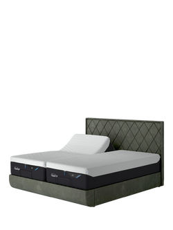 TEMPUR® Arc™ Adjustable Disc Quilted Upholstered Bed Frame, Super King Size, Dark Green