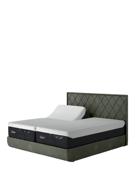 TEMPUR® Arc™ Adjustable Disc Quilted Upholstered Bed Frame, Super King Size, Dark Green