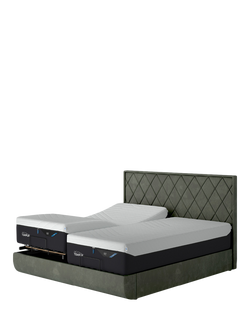 TEMPUR® Arc™ Adjustable Disc Quilted Upholstered Bed Frame, Super King Size - view 2, Dark Green