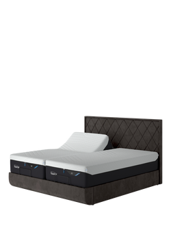 TEMPUR® Arc™ Adjustable Disc Quilted Upholstered Bed Frame, King Size, Dark Grey