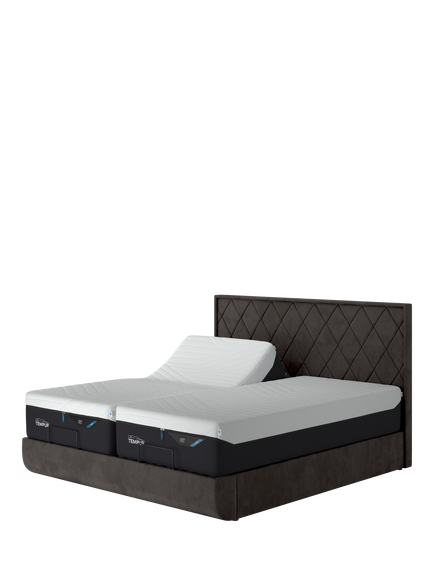 TEMPUR® Arc™ Adjustable Disc Quilted Upholstered Bed Frame, King Size, Dark Grey