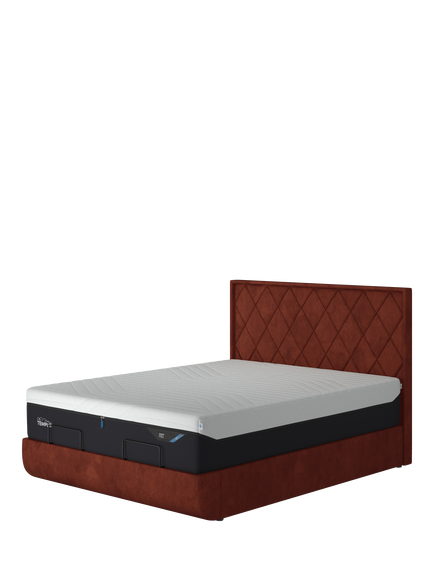 TEMPUR® Arc™ Static Disc Quilted Upholstered Bed Frame, King Size, Copper