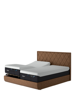 TEMPUR® Arc™ Adjustable Disc Quilted Upholstered Bed Frame, Super King Size - view 2, Brown