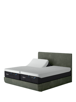 TEMPUR® Arc™ Adjustable Disc Vertica Upholstered Bed Frame, King Size, Dark Green