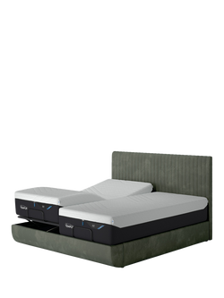 TEMPUR® Arc™ Adjustable Disc Vertica Upholstered Bed Frame, King Size - view 2, Dark Green
