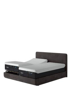 TEMPUR® Arc™ Adjustable Disc Upholstered Bed Frame, Super King Size - view 2, Dark Grey