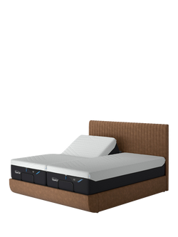 TEMPUR® Arc™ Adjustable Disc Vertica Upholstered Bed Frame, King Size, Brown