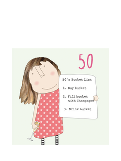 Rosie Made A Thing Bucket List 50th Birthday Card, Multi