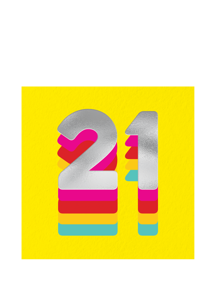 Redback Cards Rainbow 21'st Birthday Card, Multi