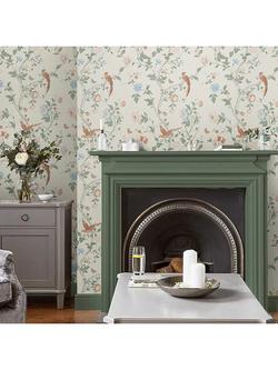 Laura Ashley Summer Palace Furnishing Fabric - view 2, Sage Apricot