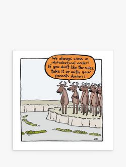 Woodmansterne Wildebeest Crossing Greeting Card, Multi