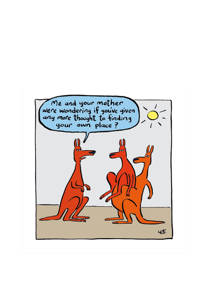 Woodmansterne Adult Kangaroo Greetings Card, Multi