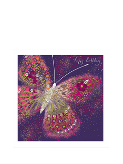 Woodmansterne Sparkle Butterfly Birthday Card, Multi