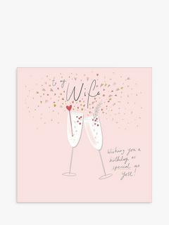 Woodmansterne Two Champagne Glasses Wife Birthday Card