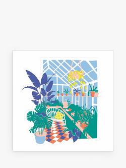 Woodmansterne Wicker Chair Greenhouse Greeting Card, Multi
