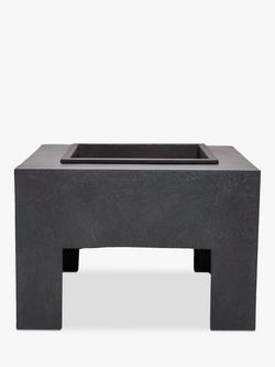Ivyline Square Console Firepit, Grey, Grey
