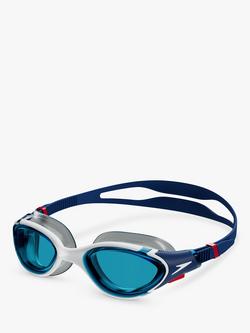 Speedo Biofuse 2.0 Swimming Goggles, Blue/White/Red