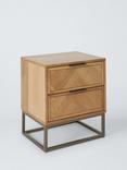 John Lewis Estate 2 Drawer Bedside Table, Natural