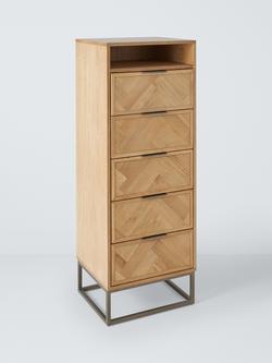 John Lewis Estate 5+1 Drawer Tallboy Chest, Natural, Natural