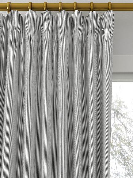 Clarke & Clarke Breton Made to Measure Curtains or Roman Blind, Charcoal - view 2, Charcoal