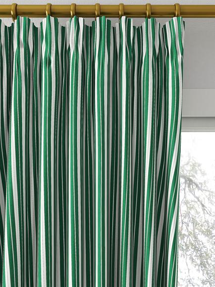 Clarke & Clarke Belgravia Made to Measure Curtains or Roman Blind, Racing Green/Linen - view 2, Racing Green/Linen