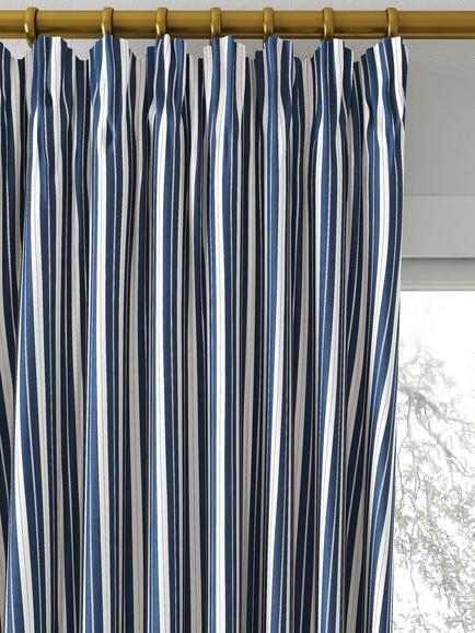 Clarke & Clarke Belgravia Made to Measure Curtains or Roman Blind, Navy/Rouge - view 2, Navy/Rouge