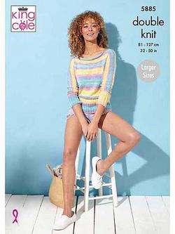 King Cole DK Tropical Beaches Jacket and Sweater Knitting Pattern, 5885, Multi