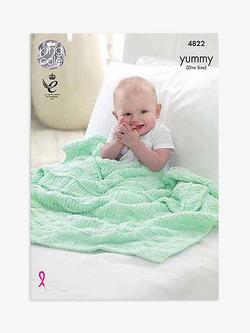 King Cole Yummy Baby Blanket Knitting Pattern, 4822, Multi