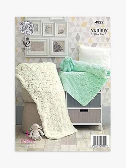 King Cole Yummy Baby Blanket Knitting Pattern, 4822 - view 2, Multi