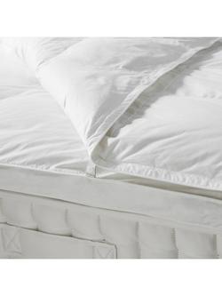 John Lewis Duck Feather & Down Dual Layer Mattress Topper, White