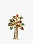 Eclectica Pre-Loved 18ct Gold Plated Swarovski Crystal Tree Brooch, Dated Circa 1980s, Multi