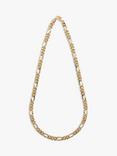 Eclectica Pre-Loved Cabouchon 18ct Gold Plated Figaro Chain, Dated Circa 1980's, Gold