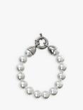 Eclectica Pre-Loved Faux Pearl Bolt Ring Bracelet, White