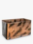 Ivyline Hampton Galvanised Rectangular Metal Outdoor Planter, 50cm, Copper