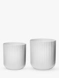 Ivyline Hudson Corrugated Steel Indoor/Outdoor Planters, Set of 2, White