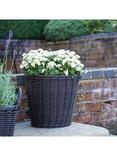 Ivyline Polyrattan Lined Basket Outdoor Planter, Willow