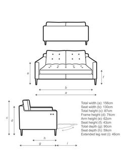 John Lewis Draper II Medium 2 Seater Motion Sofa - view 2, 